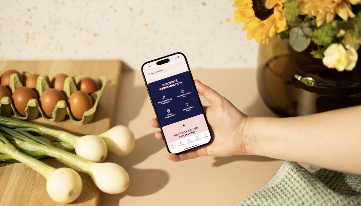 Valio's consumer loyalty app showing personalised everyday interactions, the digital touchpoint at the heart of Hellon's loyalty system design